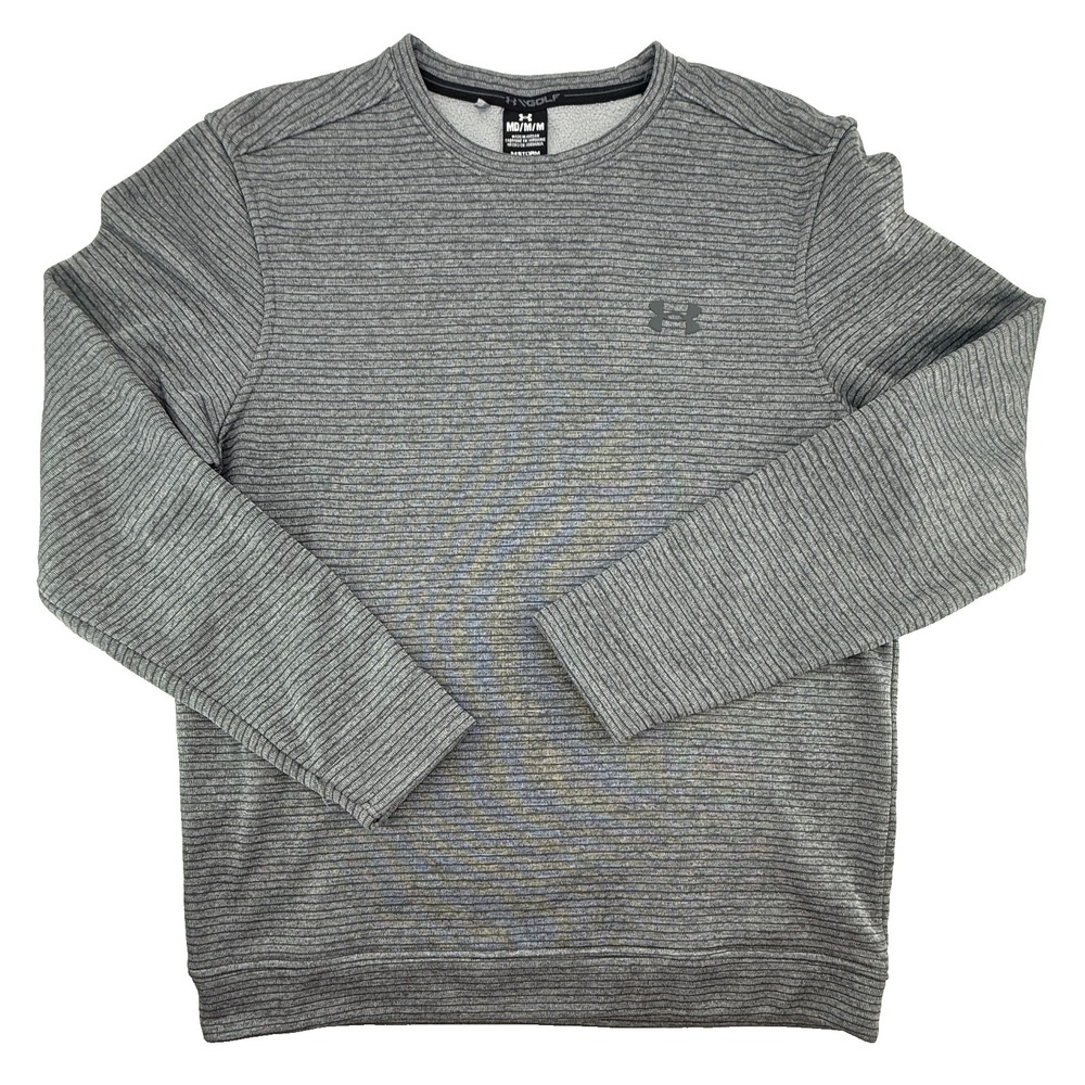 Under Armour Storm Pullover‎ Mens Medium Gray Crewneck Sweatshirt Golf Athletic